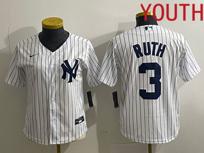 Youth New York Yankees #3 Ruth White Nike Game MLB Jersey->women mlb jersey->Women Jersey